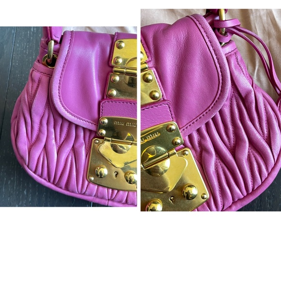 MIU MIU Miu Coffer pink matelasse nappa leather handbag crossbody bag w/dust bag - Picture 13 of 16